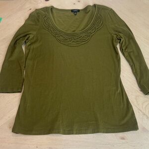 Talbots Olive Long Sleeve Top